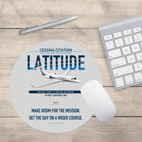 Thumbnail for Cessna Citation Latitude design on light gray round mouse pad