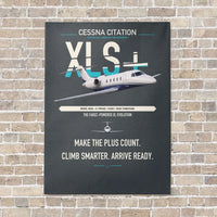 Thumbnail for Cessna Citation XLSPlus vertical canvas print - no frame - gray background