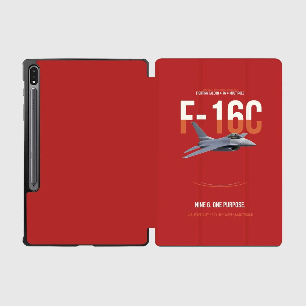 F-16C Fighting Falcon Nine G One Purpose design on red samsung tablet tablet case