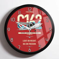 Thumbnail for Cessna 162 Skycatcher design on red framed wall clock