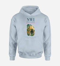 Thumbnail for Norwich Airport (NWI) design on light blue hoodie single-side print