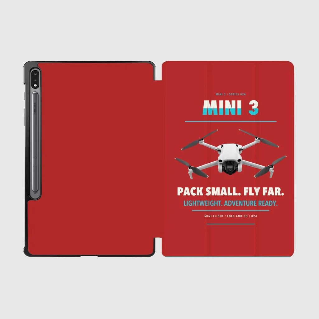 DJI Mini 3 design on red samsung tablet tablet case