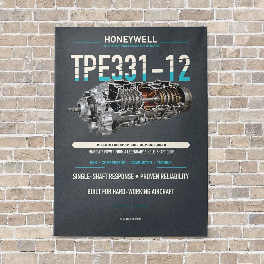TPE331-12 vertical canvas print - no frame - gray background