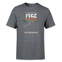 Thumbnail for Saab J 35F Draken design on gray t-shirt, single-side print