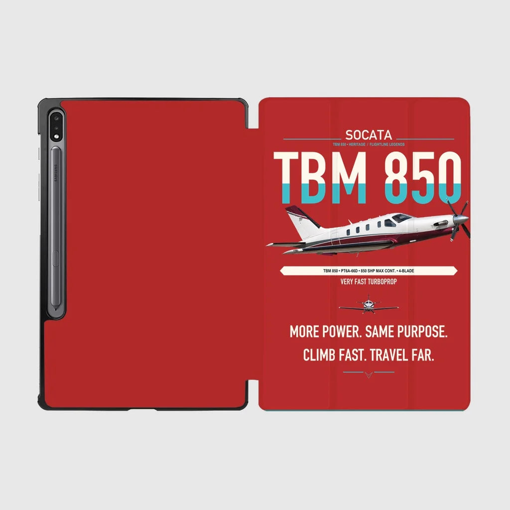 Socata TBM 850 design on red samsung tablet tablet case