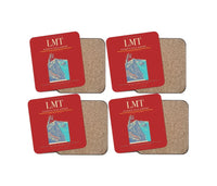 Thumbnail for Klamath Falls Airport (LMT) design on red 4 pieces set coaster
