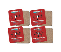 Thumbnail for DJI Inspire 3 design on red 4 pieces set coaster