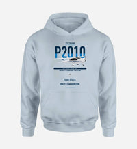 Thumbnail for Tecnam P2010 design on light blue double-side hoodie, single-side print