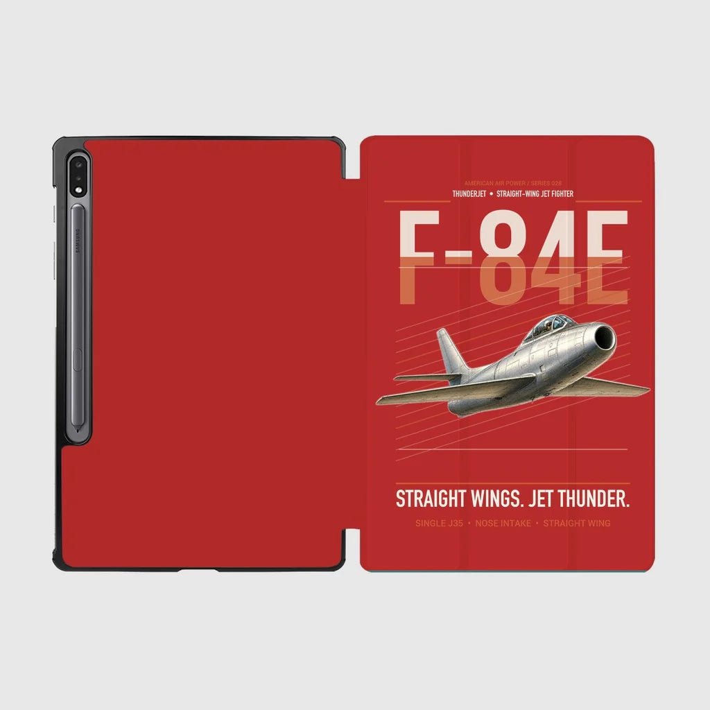 F-84E Thunderjet design on red samsung tablet tablet case