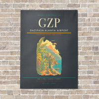 Thumbnail for Gazipasa-Alanya Airport GZP vertical canvas print - no frame - gray background