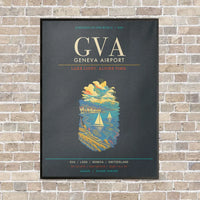 Thumbnail for Geneva Airport GVA - Canvas Framed - Gray