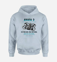 Thumbnail for DJI Avata 2 design on light blue hoodie single side