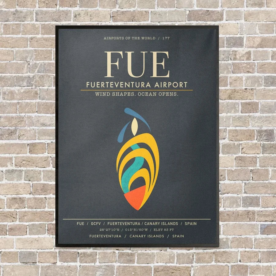 Fuerteventura Airport FUE - Canvas Framed - Gray