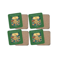 Thumbnail for The Grass Strip Sunday - Designed Coasters design on green 4-pieces-set