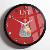 Thumbnail for Lanai Airport (LNY) design on red framed wall clock