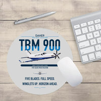 Thumbnail for Daher TBM 900 design on light gray round mouse pad