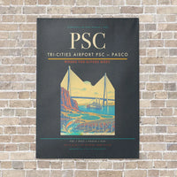 Thumbnail for Tri-Cities Airport PSC — Pasco vertical canvas print - no frame - gray background