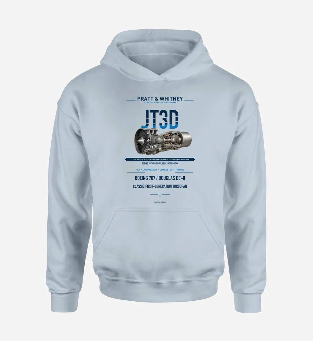 JT3D design on light blue hoodie single side
