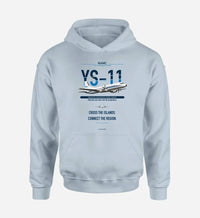 Thumbnail for NAMC YS-11A design on light blue hoodie single side