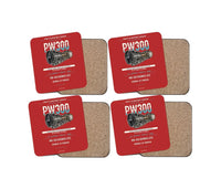 Thumbnail for PW300 design on red 4 pieces set coaster