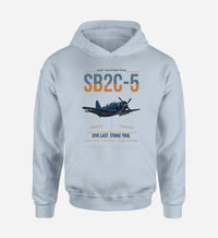 Thumbnail for SB2C-5 Helldiver design on light blue double-side hoodie, single-side print