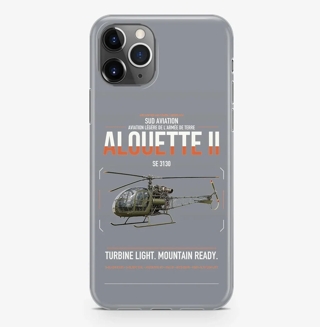 Sud Aviation SE 3130 Alouette II design on gray magsafe iphone case, for iPhone Pro Max