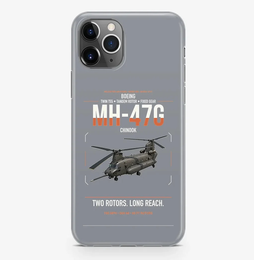 Boeing MH-47G Chinook design on gray magsafe iphone case, for iPhone Pro Max
