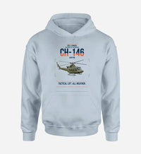 Thumbnail for Bell Canada CH-146 Griffon design on light blue double-side hoodie, single-side print