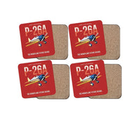 Thumbnail for Boeing P-26A Peashooter design on red 4 pieces set coaster