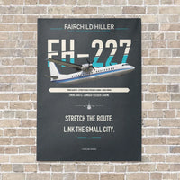 Thumbnail for Fairchild Hiller FH-227B vertical canvas print - no frame - gray background
