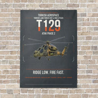 Thumbnail for Turkish Aerospace T129 ATAK Phase 2 vertical canvas print - no frame - gray background