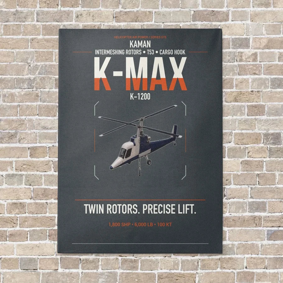 Kaman K-1200 K-MAX vertical canvas print - no frame - gray background