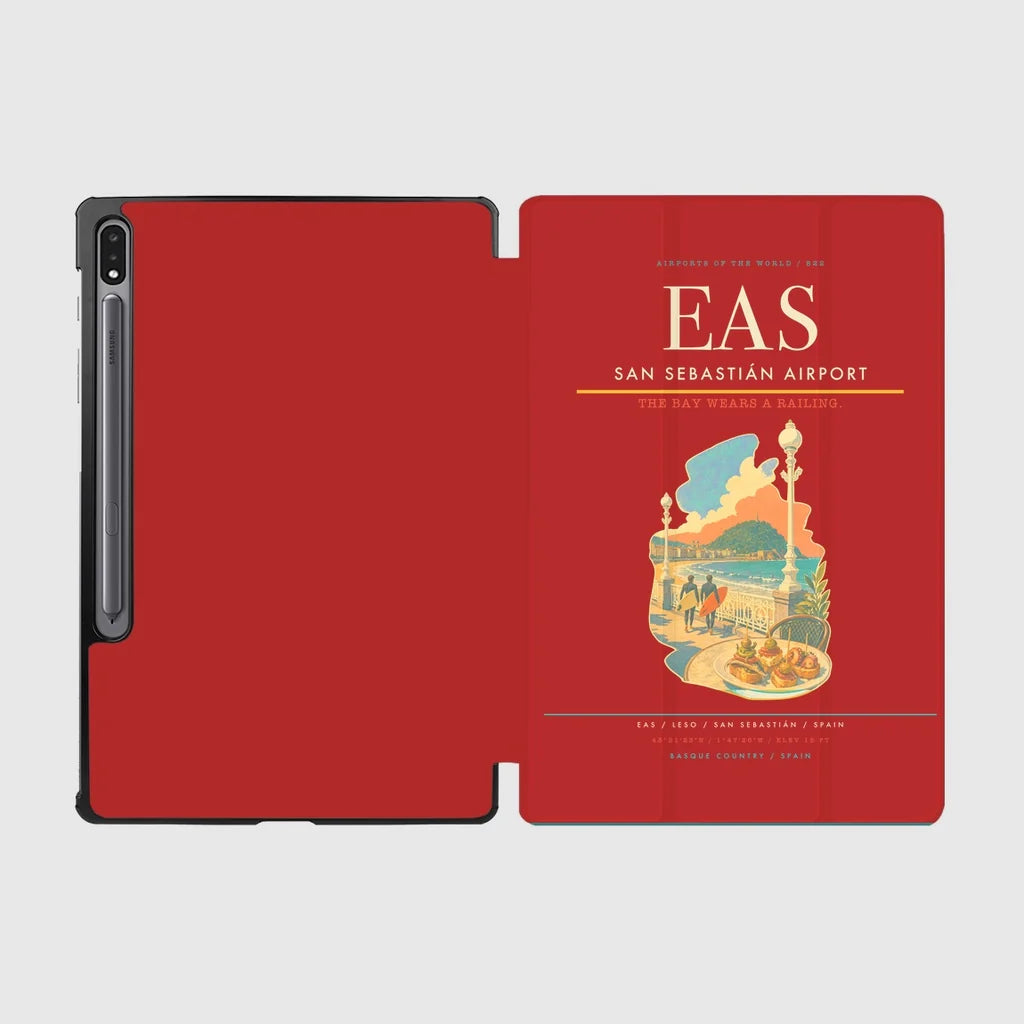 San Sebastián Airport (EAS) design on red samsung tablet tablet case