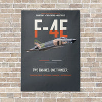 Thumbnail for F-4E Phantom II Two Engines One Thunder vertical canvas print - no frame - gray background