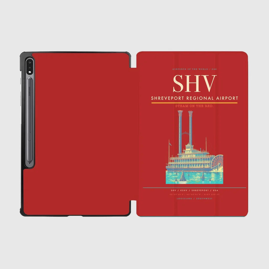Shreveport Regional Airport (SHV) design on red samsung tablet tablet case