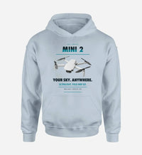 Thumbnail for DJI Mini 2 design on light blue hoodie single side