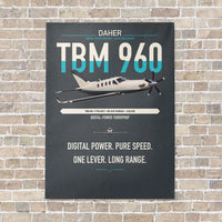 Thumbnail for Daher TBM 960 vertical canvas print - no frame - gray background