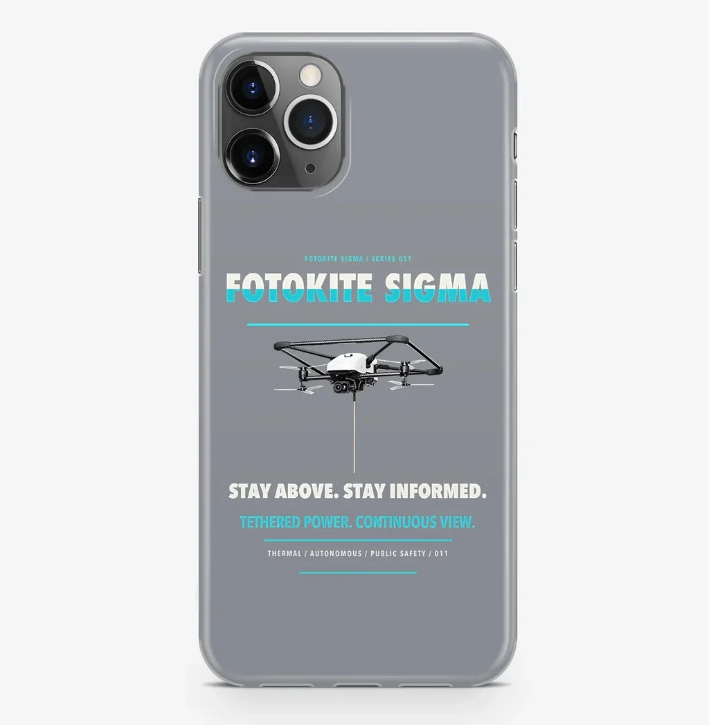 Fotokite Sigma Case ProMax design on gray iphone case promax