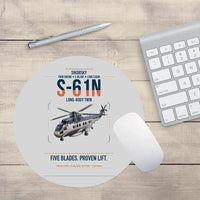 Thumbnail for Sikorsky S-61N design on light gray round mouse pad
