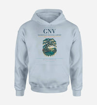 Thumbnail for Gainesville Regional Airport (GNV) design on light blue hoodie single-side print