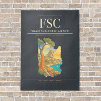 Thumbnail for Figari Sud-Corse Airport FSC vertical canvas print - no frame - gray background