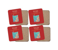 Thumbnail for Vigo Airport (VGO) design on red 4 pieces set coaster