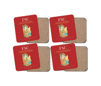 Thumbnail for Figari Sud-Corse Airport (FSC) design on red 4 pieces set coaster