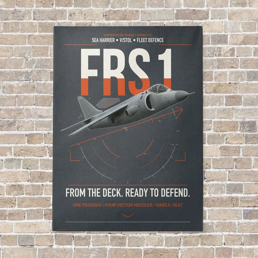 British Aerospace Sea Harrier FRS.1 vertical canvas print - no frame - gray background