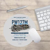 Thumbnail for PW127M design on light gray round mouse pad