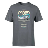 Thumbnail for Cessna A188B AgTruck design on gray t-shirt, single-side print