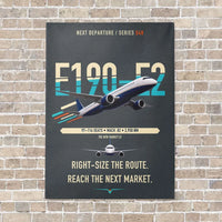 Thumbnail for Embraer E190-E2 vertical canvas print - no frame - gray background