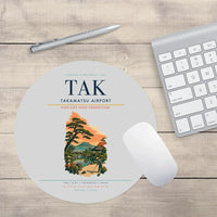 Thumbnail for Takamatsu Airport (TAK) design on light gray round mouse pad