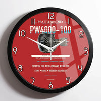 Thumbnail for PW4000-100 design on red framed wall clock