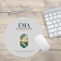 Thumbnail for East Midlands Airport (EMA) design on light gray round mouse pad